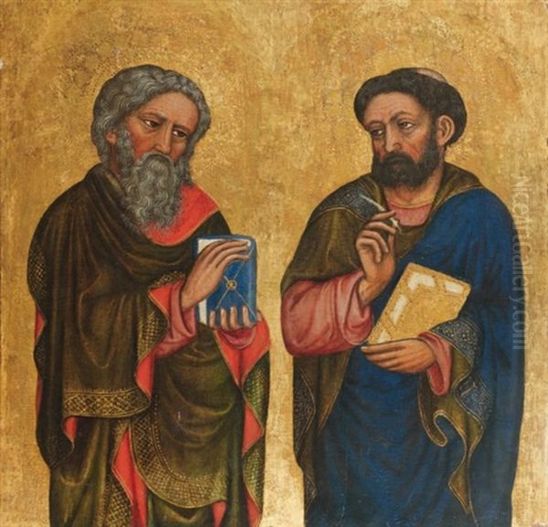 Deux Saints Evangelistes Oil Painting by Zanino di Pietro