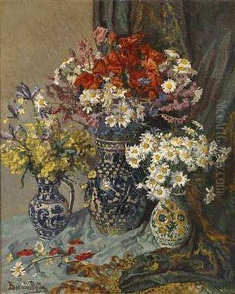 Bouquets Of Field Flowers Oil Painting by Ritta Boemm