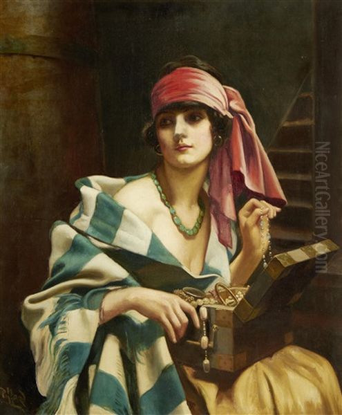 Treasures Of The Harem Oil Painting by Harold H. Piffard