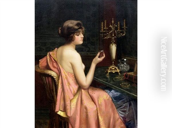 Her Treasure Oil Painting by Harold H. Piffard