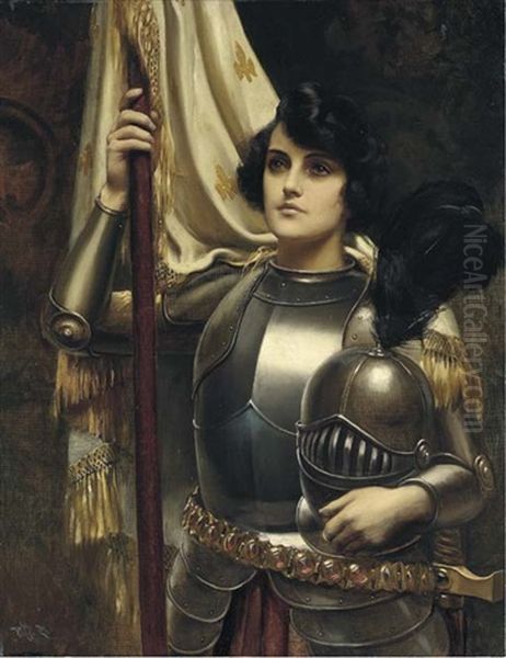 Joan Of Arc Oil Painting by Harold H. Piffard