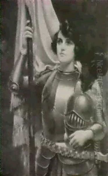 Joan Of Arc Oil Painting by Harold H. Piffard