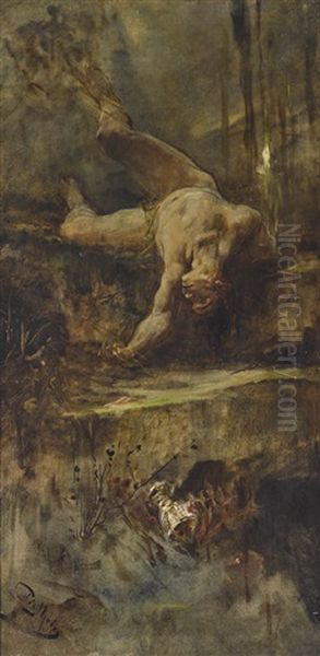 Der Taucher Oil Painting by Elimar Ulrich Bruno Piglhein