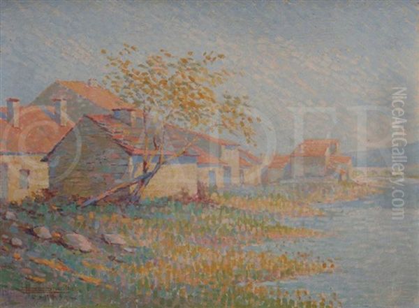 Bord De Seine, 1919 Oil Painting by Louis Pigniollet