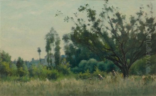 Paysage Genevois Oil Painting by Pierre Pignolat