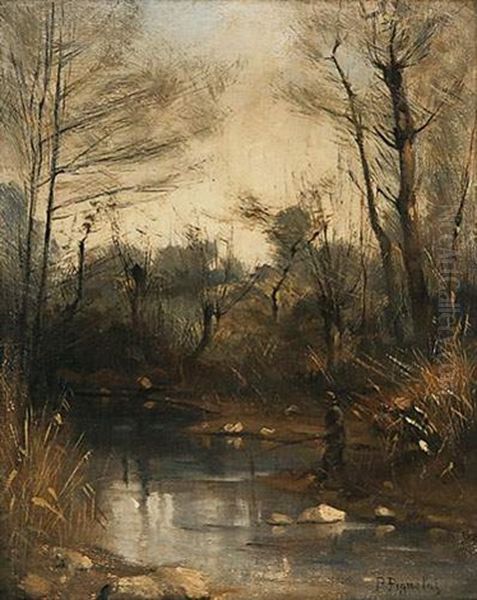 Pecheur A La Riviere Oil Painting by Pierre Pignolat