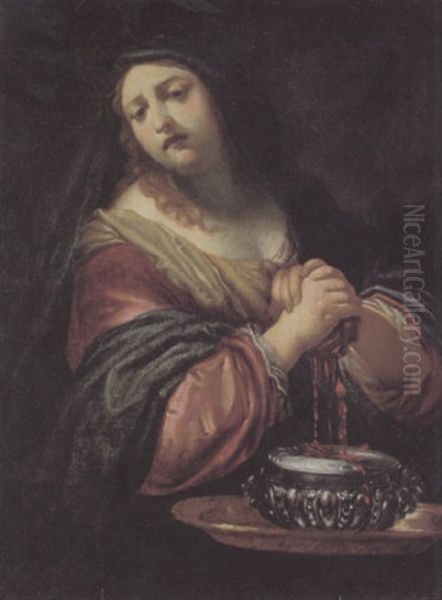 La Santa Praxedis Oil Painting by Simone Pignone