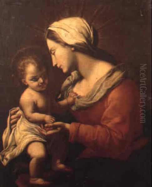 Madonna And Child Oil Painting by Simone Pignone