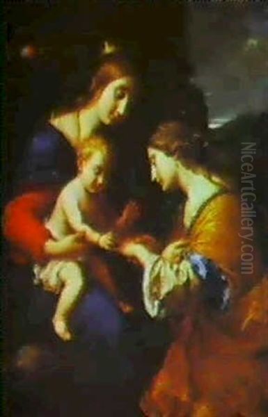 The Mystic Marriage Of Saint Catherine Oil Painting by Simone Pignone