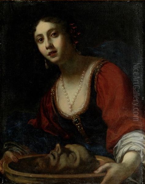 Salome Mit Dem Kopf Johannes Des Taufers Oil Painting by Simone Pignoni