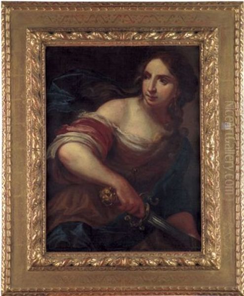 Judith In Halbfigur Oil Painting by Simone Pignoni