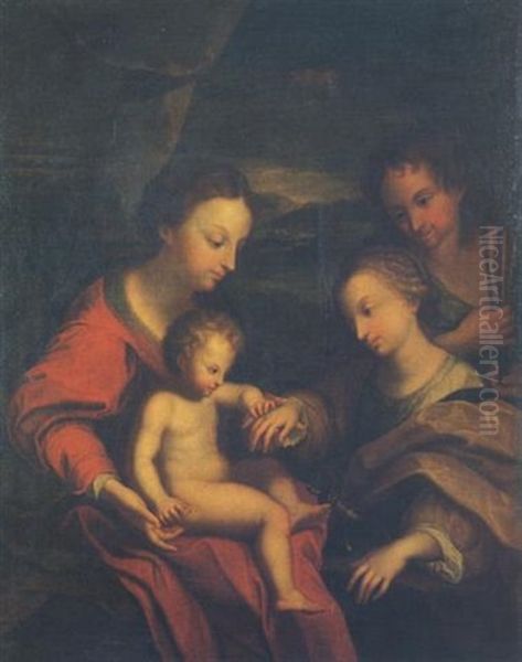 Le Nozze Mistiche Di Santa Caterina D'alessandria Oil Painting by Simone Pignoni