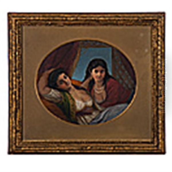 Orientalist Portrait Of Two Women Oil Painting by R. St. Ledger Pigot