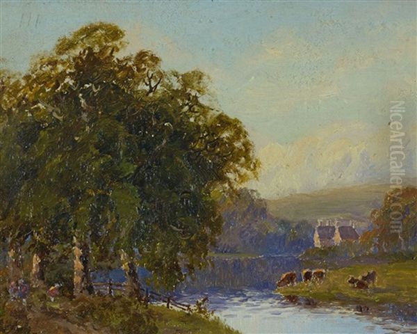 On The Conway, North Wales Oil Painting by William Charles Piguenit