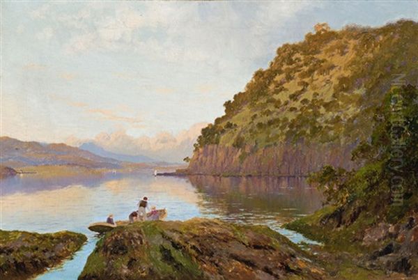 River Derwent, Tasmania Oil Painting by William Charles Piguenit