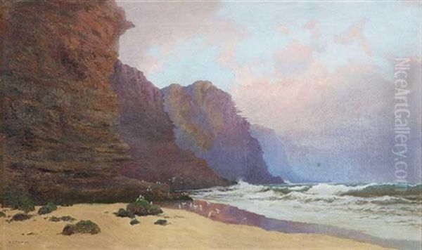 The Coast Near Clifton, Illawarra, New South Wales Oil Painting by William Charles Piguenit