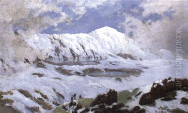 Mt. Kosciusko From The South-east, New South Wales Oil Painting by William Charles Piguenit