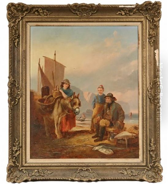 The Fisherman's Family Oil Painting by William Henry Pike