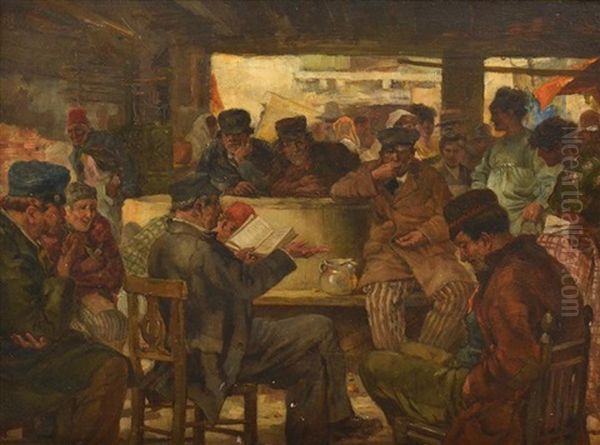 Cafe Society Oil Painting by William Henry Pike