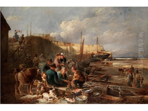 Fishermen Oil Painting by William Henry Pike