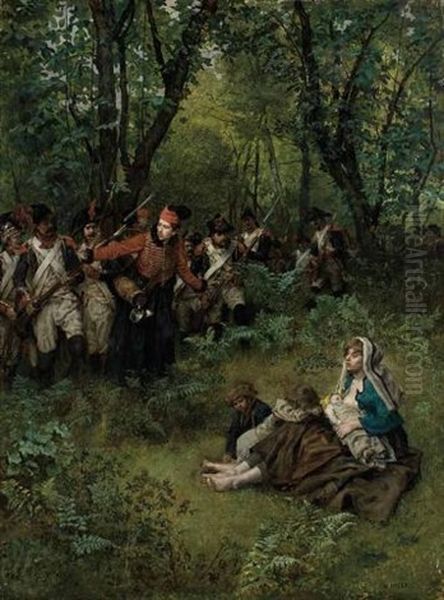 Le Bois De La Saudraie Oil Painting by Charles Henri Pille