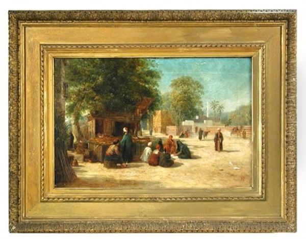 Lantern Shop In The Esbekiah, Cairo Oil Painting by Henry Pilleau