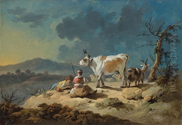 Pastoral Scene Oil Painting by Jean Baptiste Pillement