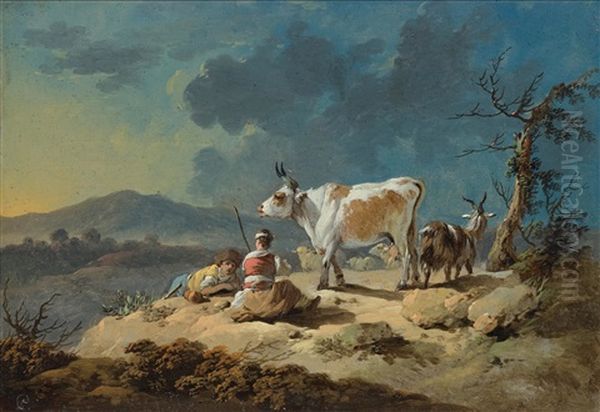 Pastoral Scene Oil Painting by Jean Baptiste Pillement