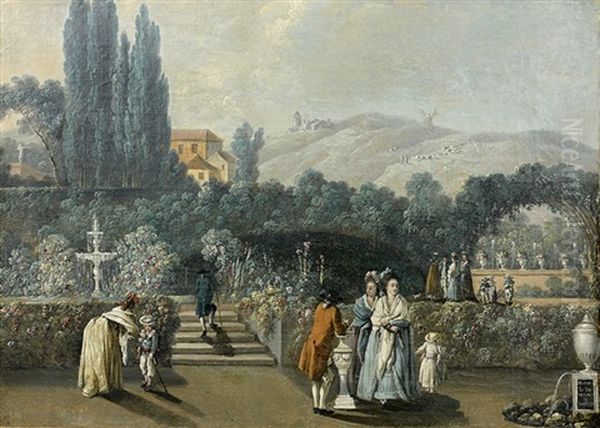 Vue Des Jardins De Benfica Oil Painting by Jean Baptiste Pillement