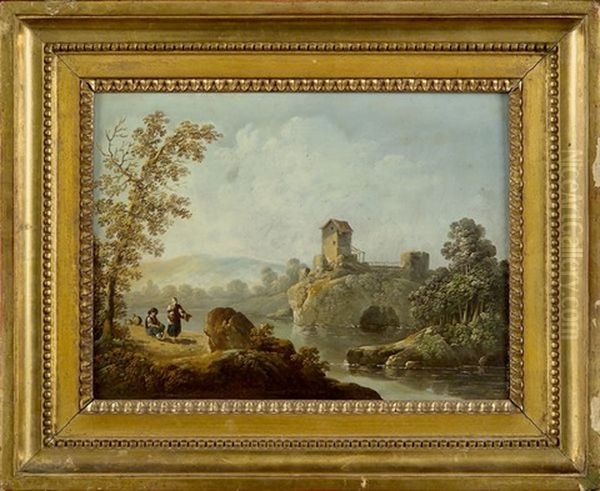 Le Repos Des Promeneurs Oil Painting by Jean Baptiste Pillement