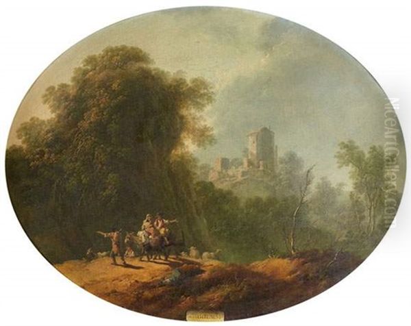 Le Retour Du Marche Oil Painting by Jean Baptiste Pillement