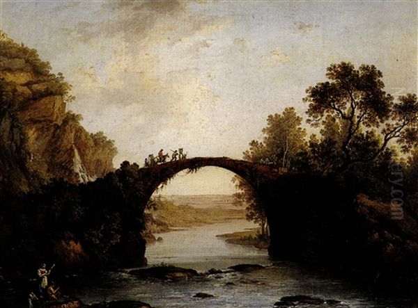 Paisaje Con Puente Oil Painting by Jean Baptiste Pillement