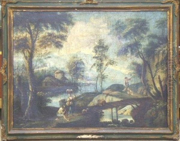 Figures In A Landscape by Jean Baptiste Pillement