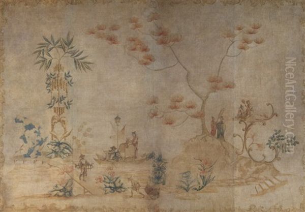 Panneau Mit Chinoiserie-szene Oil Painting by Jean Baptiste Pillement