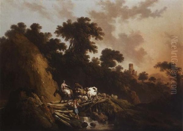 Paysage Portuguais Oil Painting by Jean Baptiste Pillement