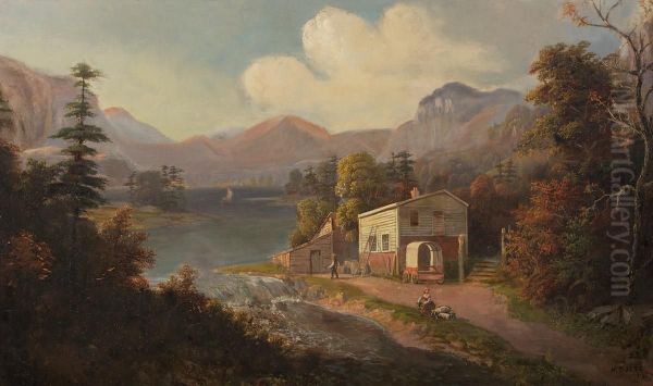 Hudson River Landscape Oil Painting by Henry Boese