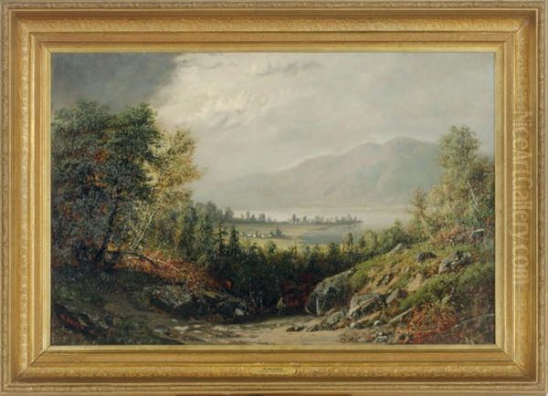 A Traveller On The Hudson Highlands Near Cold Spring Oil Painting by Henry Boese