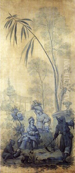 Chinoiserie Dans Un Parc Oil Painting by Jean Baptiste Pillement