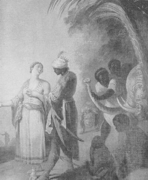 L'afrique Oil Painting by Jean Baptiste Pillement