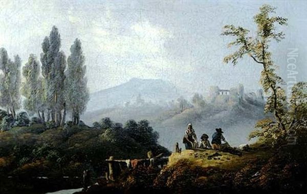 A Landscape Oil Painting by Jean Baptiste Pillement