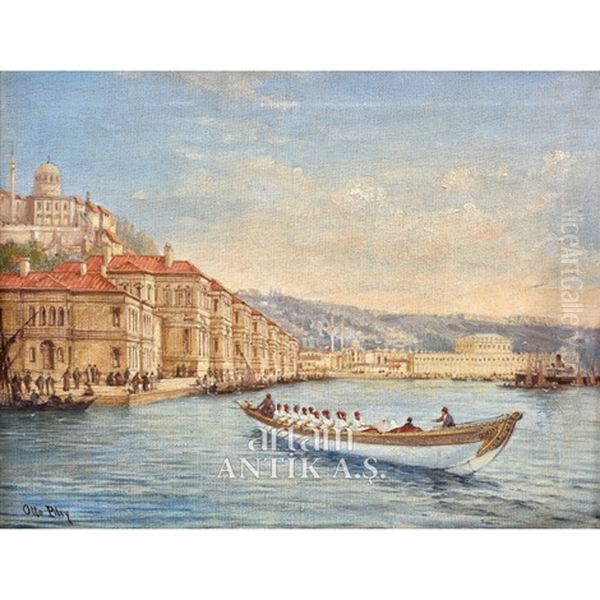 Dolmabahce Sarayi Ve Saltanat Oil Painting by Otto Pilny