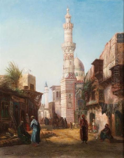 Mosquee Du Sultan Hassan, Le Caire Oil Painting by Otto Pilny