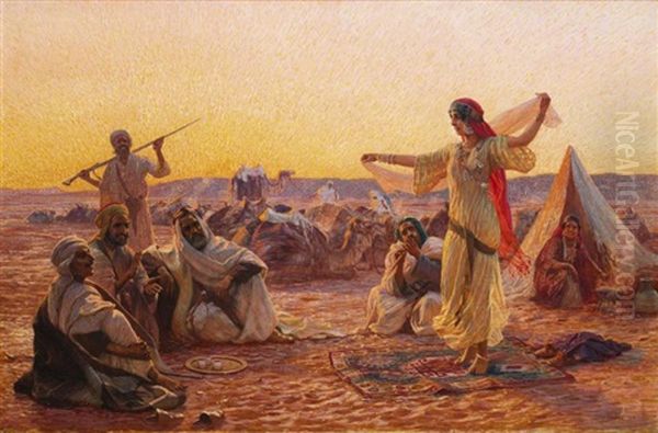 Danseuse Au Desert Oil Painting by Otto Pilny