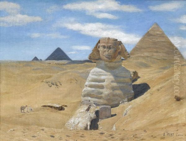 Die Sphinx Vor Den Pyramiden Von Gizeh Oil Painting by Otto Pilny