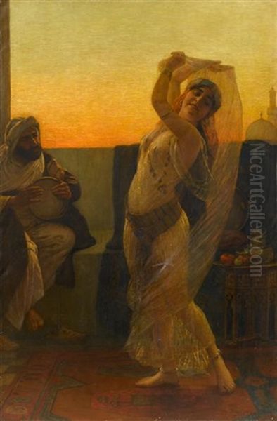 Dancing Odalisque Oil Painting by Otto Pilny