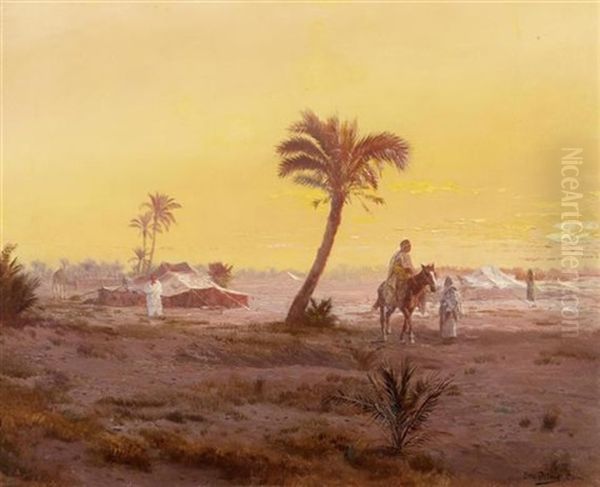 Wustenlandschaft Bei Cairo Oil Painting by Otto Pilny