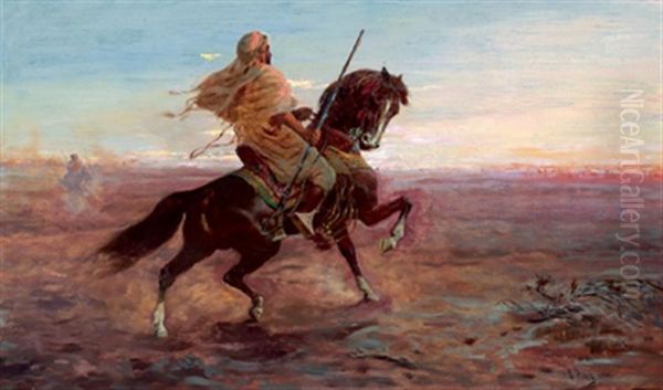 Ein Arabischer Reiter Oil Painting by Otto Pilny