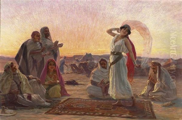 Orientalische Tanzerin Oil Painting by Otto Pilny