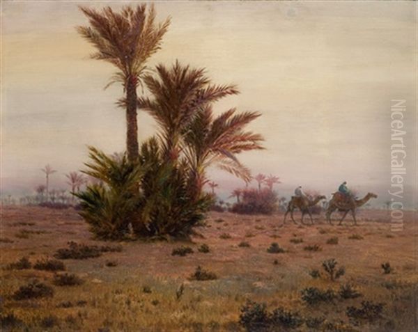 Desert Landscape Oil Painting by Otto Pilny