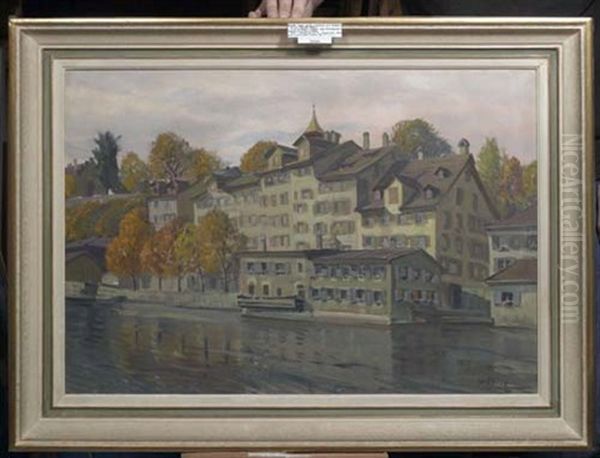 Schipfe In Zurich Oil Painting by Otto Pilny